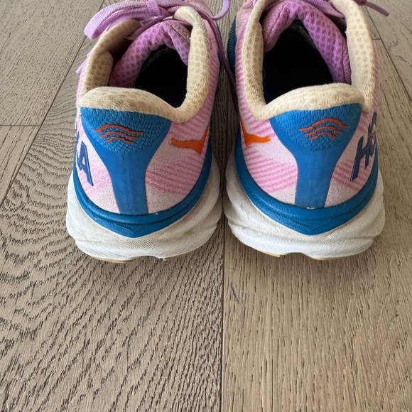 Hoka Vibrant Pink and Blue Athletic Shoes - Picture 2 of 5